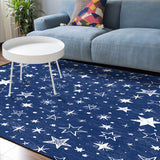 Beautiful Blue Stars Sponge Rillet Rubber Rugs - LeobonZone