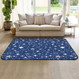 Beautiful Blue Stars Sponge Rillet Rubber Rugs - LeobonZone