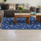 Beautiful Blue Stars Sponge Rillet Rubber Rugs - LeobonZone