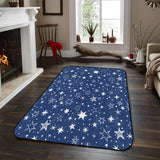 Beautiful Blue Stars Sponge Rillet Rubber Rugs - LeobonZone