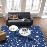 Beautiful Blue Stars Right Angle Felt Rugs - LeobonZone