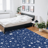 Beautiful Blue Stars Right Angle Felt Rugs - LeobonZone