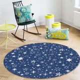 Beautiful Blue Stars Circular Felt Rugs - LeobonZone