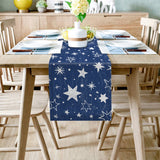 Right Angle Beautiful Blue Stars Rectangle table runner