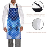 Blue Mermaid Scales Personalized Canvas Apron - LeobonZone