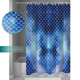 Blue Mermaid Scales Waterproof Durable Shower Curtain - LeobonZone