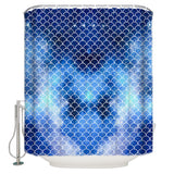 Blue Mermaid Scales Waterproof Durable Shower Curtain - LeobonZone