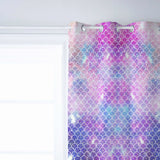 Pink Mermaid Scales Blackout Window Curtains - LeobonZone