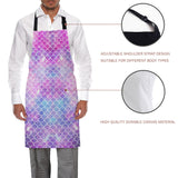 Pink Mermaid Scales Personalized Canvas Apron - LeobonZone