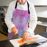 Pink Mermaid Scales Personalized Canvas Apron - LeobonZone