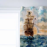 Oil Painting Pirate Ship Blackout Window Curtains - LeobonZone