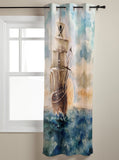 Oil Painting Pirate Ship Blackout Window Curtains - LeobonZone