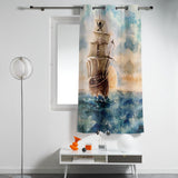 Oil Painting Pirate Ship Blackout Window Curtains - LeobonZone
