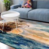 Oil Painting Pirate Ship Sponge Rillet Rubber Rugs - LeobonZone