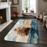 Oil Painting Pirate Ship Sponge Rillet Rubber Rugs - LeobonZone
