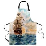 Oil Painting Pirate Ship Personalized Canvas Apron