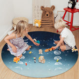 Romantic Starry Sky Circular Felt Rugs - LeobonZone