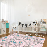 Pink Retro Flannel Right Angle Felt Rugs - LeobonZone