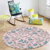 Pink Retro Flannel Circular Felt Rugs - LeobonZone