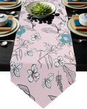 Pink Retro Flannel Table Runner Place Mats - LeobonZone