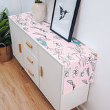 Pink Retro Flannel Table Runner Place Mats - LeobonZone