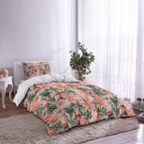 Pink Flowers comforter sets pillowcase - LeobonZone