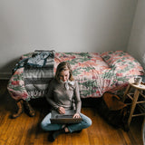 Pink Flowers comforter sets pillowcase - LeobonZone