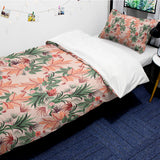 Pink Flowers comforter sets pillowcase - LeobonZone