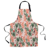 Pink Flowers Personalized Canvas Apron - LeobonZone