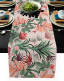 Pink Flowers Right Angle Side Rectangle Tablecloth - LeobonZone