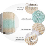 Gradient Stripe Waterproof Durable Shower Curtain - LeobonZone