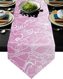 Pink Gradual Lace Sharp Angle Rectangle Tablecloth - LeobonZone