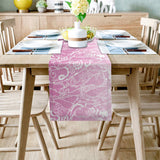 Pink Gradual Lace Right Angle Side Rectangle table runner