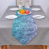 Turquoise Gradual Lace Sharp Angle Rectangle Tablecloth - LeobonZone