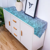 Turquoise Gradual Lace Sharp Angle Rectangle Tablecloth - LeobonZone