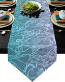 Turquoise Gradual Lace Sharp Angle Rectangle Tablecloth - LeobonZone