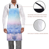 Blue Gradual Lace Personalized Canvas Apron - LeobonZone