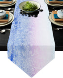 Blue Gradual Lace Sharp Angle Rectangle Tablecloth - LeobonZone