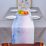 Blue Gradual Lace Right Angle Side Rectangle Tablecloth - LeobonZone