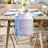 Blue Gradual Lace Right Angle Side Rectangle Tablecloth - LeobonZone