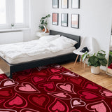 Lovely Love Heart Right Angle Felt Rugs - LeobonZone