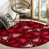 Lovely Love Heart Circular Felt Rugs - LeobonZone