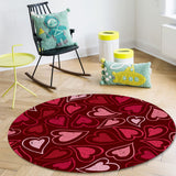 Lovely Love Heart Circular Felt Rugs - LeobonZone