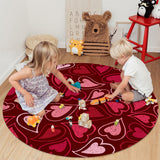 Lovely Love Heart Circular Felt Rugs - LeobonZone