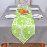 Green lemon in summer Sharp Angle Table Runner Place Mats - LeobonZone