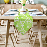 Green lemon in summer Sharp Angle Table Runner Place Mats - LeobonZone