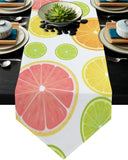 Summer style of grape fruit Sharp Angle Table Runner Place Mats - LeobonZone