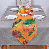 Orange Tropical fruits in summer Sharp Angle Table Runner Place Mats - LeobonZone