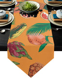 Orange Tropical fruits in summer Sharp Angle Table Runner Place Mats - LeobonZone