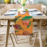 Orange Tropical fruits in summer Table Runner Place Mats - LeobonZone